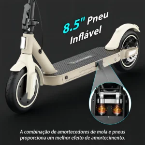HONEYWHALE E9T Patinete Eléctrico Plegable Amarillo em Liga de Aluminio con Bluetooth y Luz LED - Imagen 3