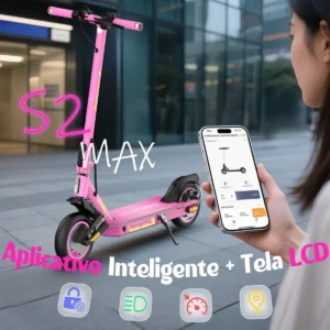 Patinete Plegable HONEYWHALE S2 MAX Rosa Aluminio Bluetooth LED Freno de Disco 120kg - Imagen 2