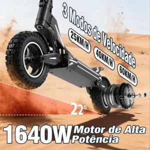 HONEYWHALE G3 Pro Patinete Eléctrico Plegable Negro 48V 1640W con Ruedas 12" y Luz LED - Imagem 2