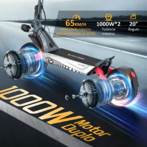 Honeywhale T8MAX Patinete Eléctrico Dual Motor 1000Wx2 52V 20AH Freno a Óleo 65km/h - Imagen 2