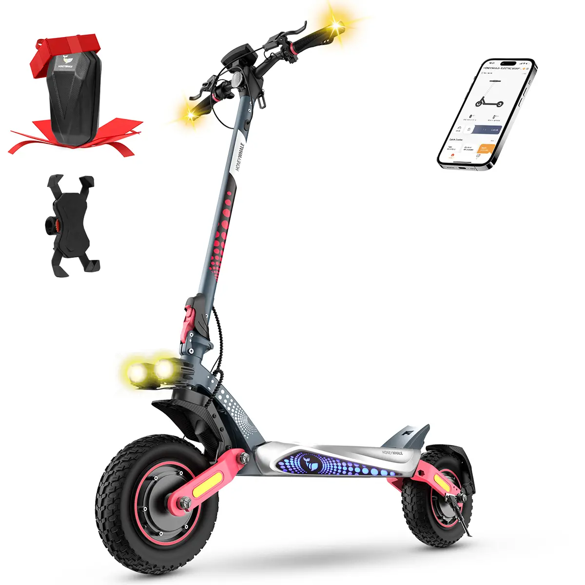 Honeywhale T8MAX Patinete Eléctrico Dual Motor 1000Wx2 52V 20AH Freno a Óleo 65km/h