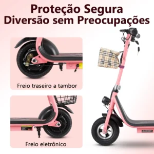 Honeywhale JL005 Scooter Eléctrico Infantil con altavoz Bluetooth Motor 350W Batería 3.6Ah Cesta Dupla - Imagem 3