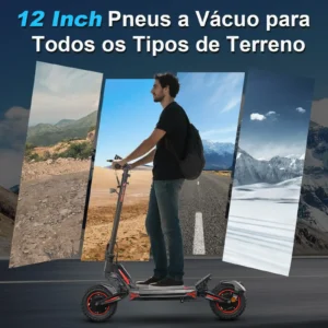 HONEYWHALE G4 Max Patinete Eléctrico Plegable Negro/Rojo 60V 20,8Ah con Ruedas 12" y Luz LED - Imagem 4
