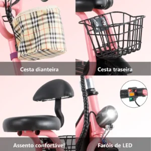 Honeywhale JL005 Scooter Eléctrico Infantil con altavoz Bluetooth Motor 350W Batería 3.6Ah Cesta Dupla - Imagem 4