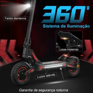 HONEYWHALE G4 Max Patinete Eléctrico Plegable Negro/Rojo 60V 20,8Ah con Ruedas 12" y Luz LED - Imagem 5