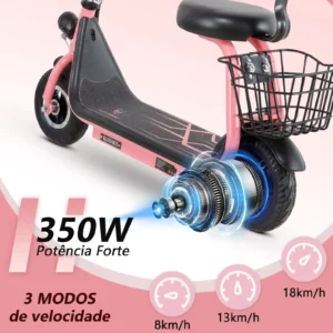 Honeywhale JL005 Scooter Eléctrico Infantil con altavoz Bluetooth Motor 350W Batería 3.6Ah Cesta Dupla - Imagem 5