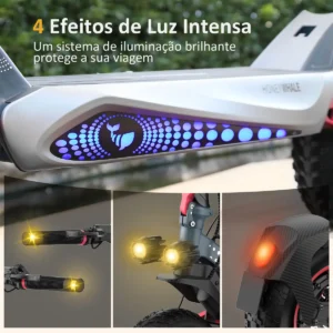 Honeywhale T8MAX Patinete Eléctrico Dual Motor 1000Wx2 52V 20AH Freno a Óleo 65km/h - Imagen 6