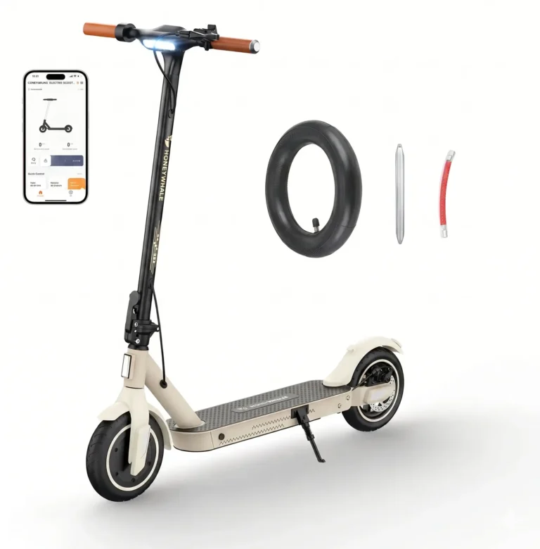 HONEYWHALE E9T Patinete Eléctrico Plegable Amarillo em Liga de Aluminio con Bluetooth y Luz LED