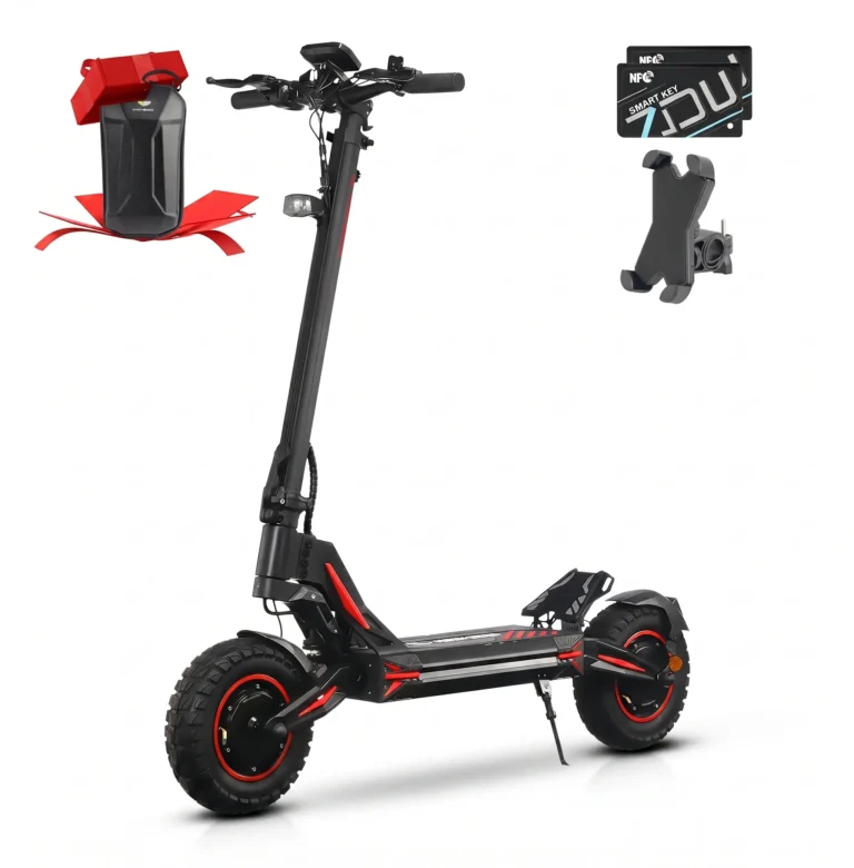 HONEYWHALE G4 Max Patinete Eléctrico Plegable Negro/Rojo 60V 20,8Ah con Ruedas 12" y Luz LED