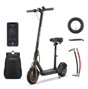 HONEYWHALE M2 MAX-B Patinete Eléctrico Plegable Negro/Naranja 36V 500W con Bluetooth, Luz LED y Freno de Disco