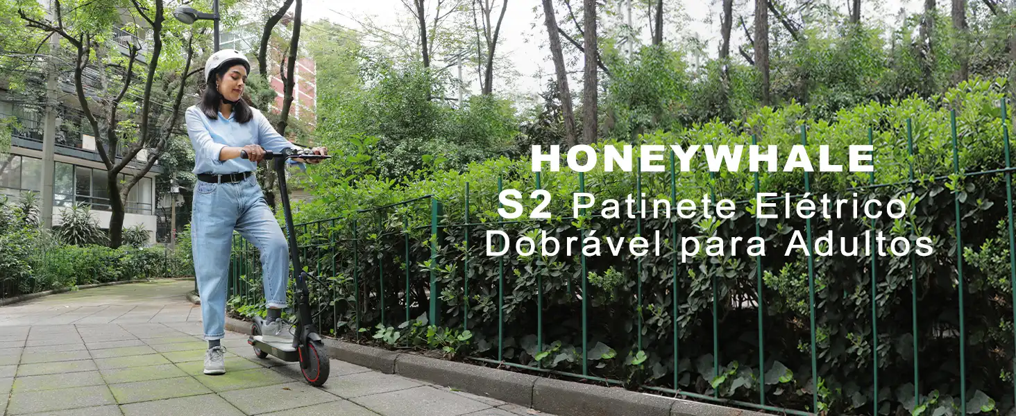 Monopatín eléctrico plegable Honeywhale S2 vista frontal