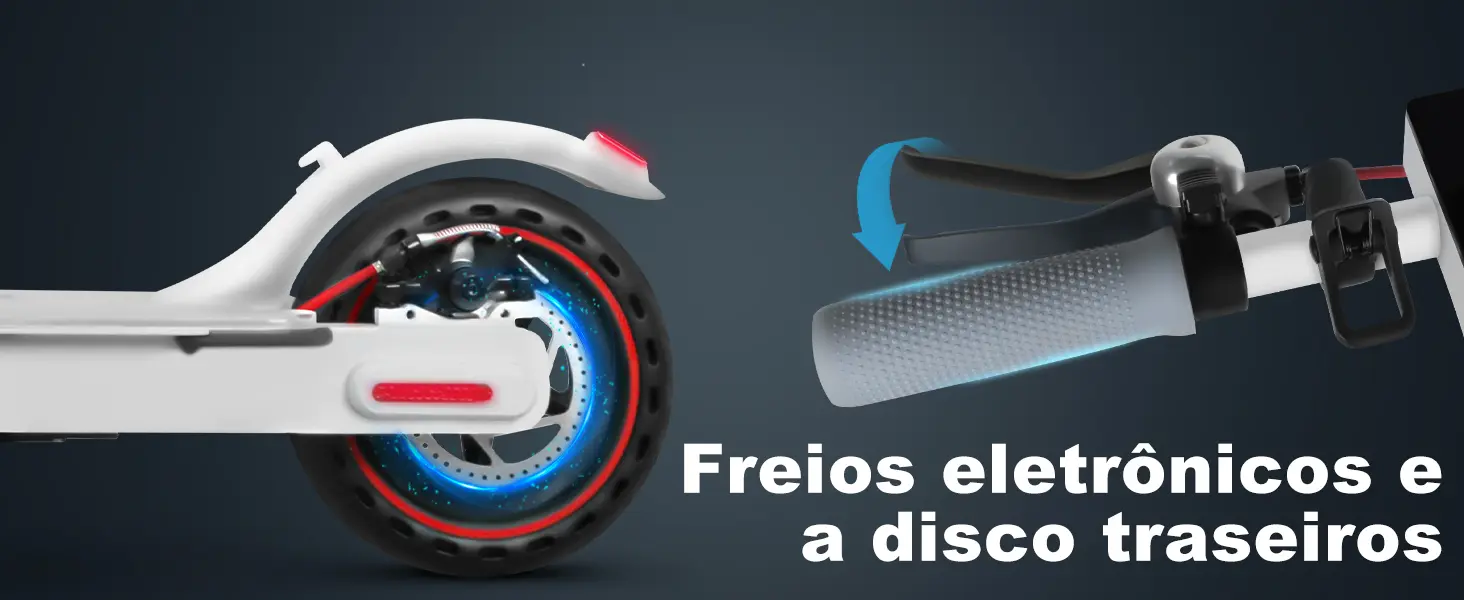 Sistema de doble frenado E-ABS delantero y freno a disco trasero