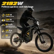 HONEYWHALE BK09 Bicicleta eléctrica para adultos de 19 pulgadas, 2192 W y velocidad máxima de 60 km/h - Imagen 2