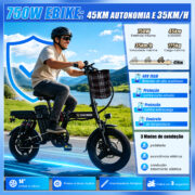 HONEYWHALE S6 PRO-S Bicicleta eléctrica plegable con batería extraíble y 750W - Imagen 3