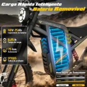 HONEYWHALE BK09 Bicicleta eléctrica para adultos de 19 pulgadas, 2192 W y velocidad máxima de 60 km/h - Imagen 3