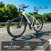 HONEYWHALE S150 Bicicleta eléctrica para adultos de 29 pulgadas, autonomía de 100 km y batería extraíble - Imagen 9