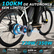 HONEYWHALE S150 Bicicleta eléctrica para adultos de 29 pulgadas, autonomía de 100 km y batería extraíble - Imagen 10