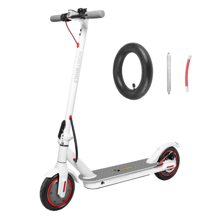 HONEYWHALE M2 Pro Patinete Eléctrico 500W Plegable 8,5" Blanco con Bluetooth y LED