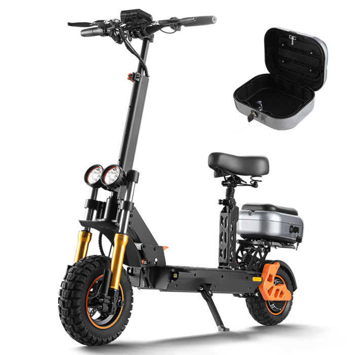 HONEYWHALE H3 monopatín eléctrico plegable Negro Aluminio con Asiento, Baúl Trasero y LED