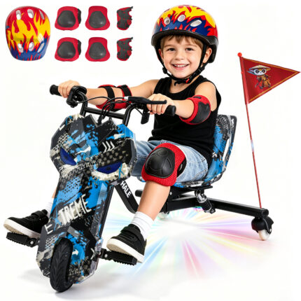 Honeywhale 007C Triciclo Eléctrico Infantil 300W - Bluetooth, Luces LED, 3 Velocidades y Giro 360 Grados
