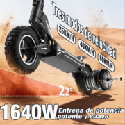 HONEYWHALE G3 Pro Patinete Eléctrico Plegable Negro 48V 1640W con Ruedas 12" y Luz LED - Image 2