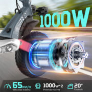 Honeywhale T8MAX Patinete Eléctrico Dual Motor 1000Wx2 52V 20AH Freno a Aceite 65km/h - Image 2