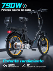 Honeywhale BW02 Bicicleta Eléctrica Plegable Neumático 20x3.0 Motor 790W Batería 48V 10.4Ah - Image 2