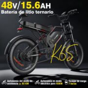 Honeywhale K6S Bicicleta Eléctrica Plegable 1080W Neumáticos Fat 20x4" Batería 48V 15.6Ah - Image 3