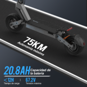 HONEYWHALE H4 Patinete Eléctrico Plegable Gris oscuro 60V 2400W con Ruedas 11" y Luz LED - Image 3