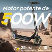 HONEYWHALE M1 Lite Patinete Eléctrico 500W Negro-Amarillo Plegable con Bluetooth y LED - Image 2