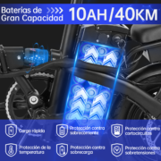 Honeywhale S6-S Bicicleta Eléctrica Plegable Motor 750W 48V Amortiguador Neumático 14" LCD - Image 4