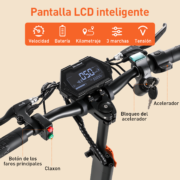 HONEYWHALE H3 monopatín eléctrico plegable Negro Aluminio con Asiento, Baúl Trasero y LED - Image 4