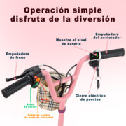Honeywhale JL005 Scooter Eléctrico Infantil con altavoz Bluetooth Motor 350W Batería 3.6Ah Cesta Doble - Image 5