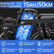 HONEYWHALE S6 PRO-S Bicicleta eléctrica plegable con batería extraíble y 750W - Image 5