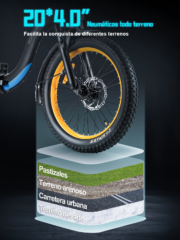 Honeywhale BW02 Bicicleta Eléctrica Plegable Neumático 20x3.0 Motor 790W Batería 48V 10.4Ah - Image 5