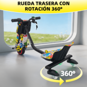 Honeywhale 008U Triciclo Eléctrico Infantil con Luces RGB, Bluetooth y Giro 360° - Imagem 5