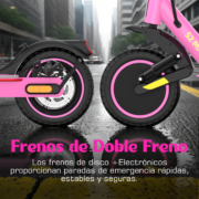 HONEYWHALE S2 MAX Patinete Plegable Rosa Aluminio Bluetooth LED Freno de Disco 120kg - Image 6