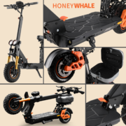 HONEYWHALE H3 monopatín eléctrico plegable Negro Aluminio con Asiento, Baúl Trasero y LED - Image 6