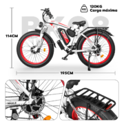 Honeywhale BK08 Bicicleta Eléctrica Neumático Fat 26x4" Motor Doble 1050W*2 Batería 48V 23.5Ah 21V - Image 6