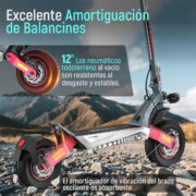 Honeywhale T8MAX Patinete Eléctrico Dual Motor 1000Wx2 52V 20AH Freno a Aceite 65km/h - Image 7
