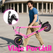 HONEYWHALE S2 MAX Patinete Plegable Rosa Aluminio Bluetooth LED Freno de Disco 120kg - Image 7