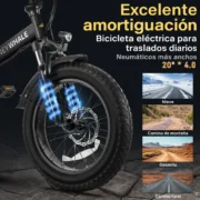 Honeywhale F6 Bicicleta Eléctrica Plegable Fat Bike Llanta 20" Motor 790W Batería 48V 10.4Ah - Image 6