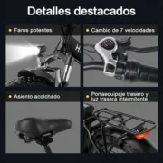 Honeywhale F6 Bicicleta Eléctrica Plegable Fat Bike Llanta 20" Motor 790W Batería 48V 10.4Ah - Image 5