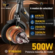 HONEYWHALE M2 MAX-B Patinete Eléctrico Plegable Negro/Naranja 36V 500W con Bluetooth, Luz LED y Freno de Disco - Image 2