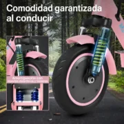 HONEYWHALE M2 Max Patinete Eléctrico Plegable Rosa en Aluminio con Bluetooth, Luz LED y Suspensión doble - Image 2
