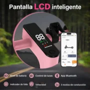 HONEYWHALE M2 Max Patinete Eléctrico Plegable Rosa en Aluminio con Bluetooth, Luz LED y Suspensión doble - Image 4