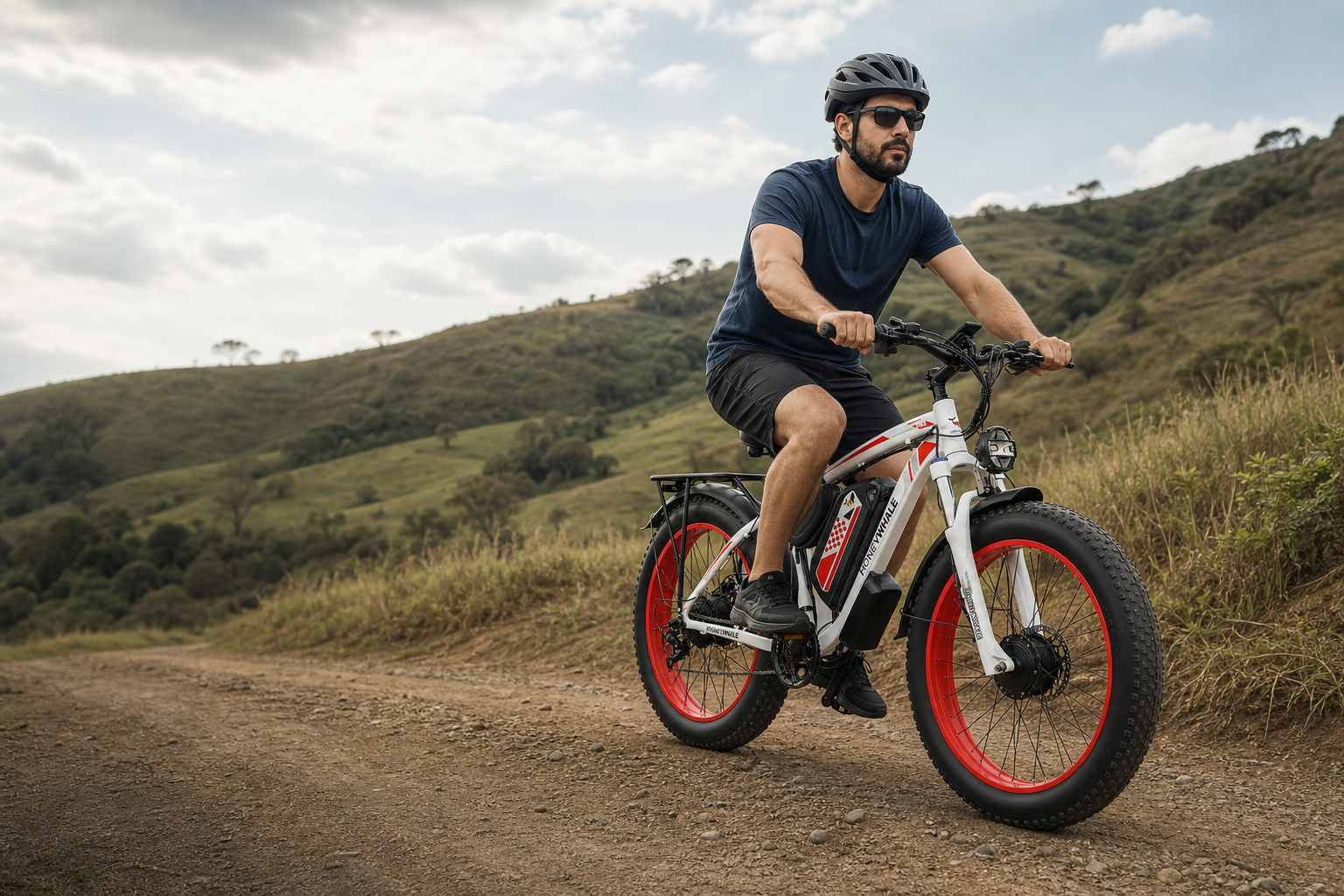 Persona usando una bicicleta el&eacute;ctrica Honeywhale