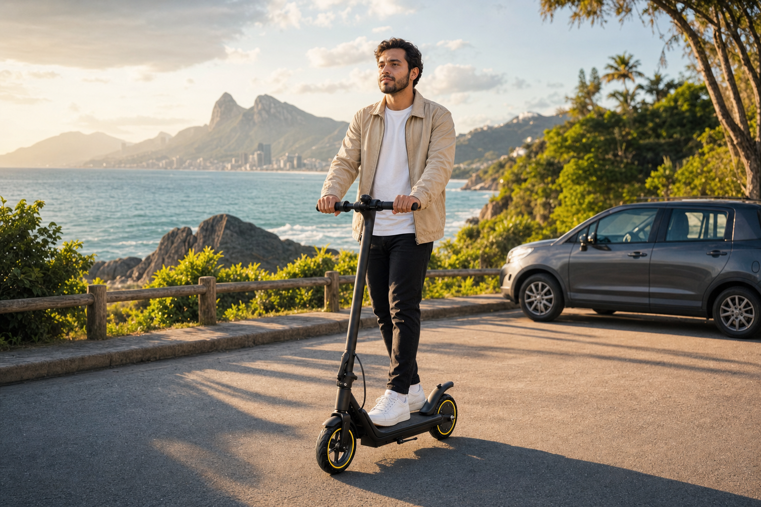 Persona usando un patinete el&eacute;ctrico Honeywhale