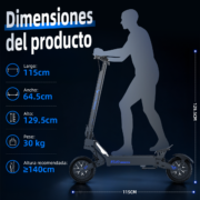 HONEYWHALE F50D Patinete Eléctrico Todoterreno Doble Motor 2x1200W - Imagem 7