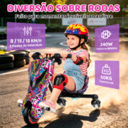 Honeywhale 008V Triciclo Eléctrico Infantil 240W - Bluetooth, Luces LED, 3 Velocidades y Giro 360 Grados - Imagen 2